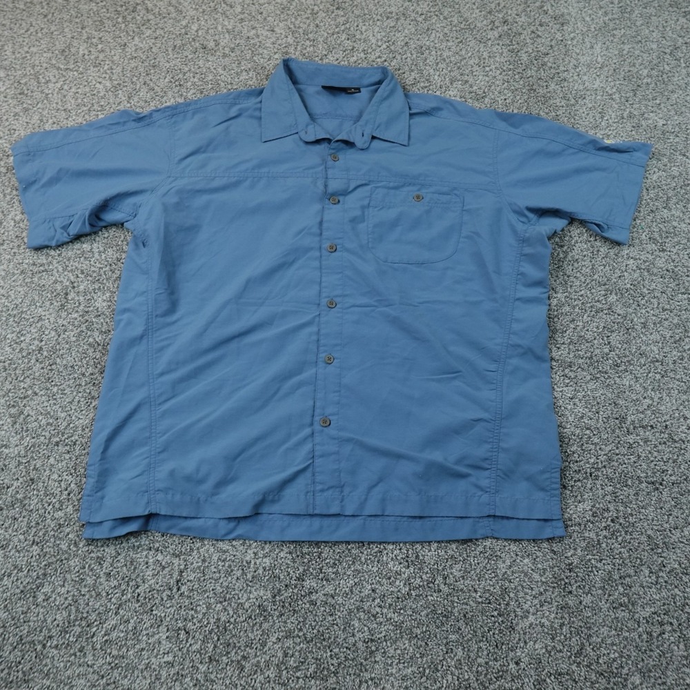 Mountain Hardwear Shirt Mens XL Blue Performance Button Up Outdoor Hiking Trail